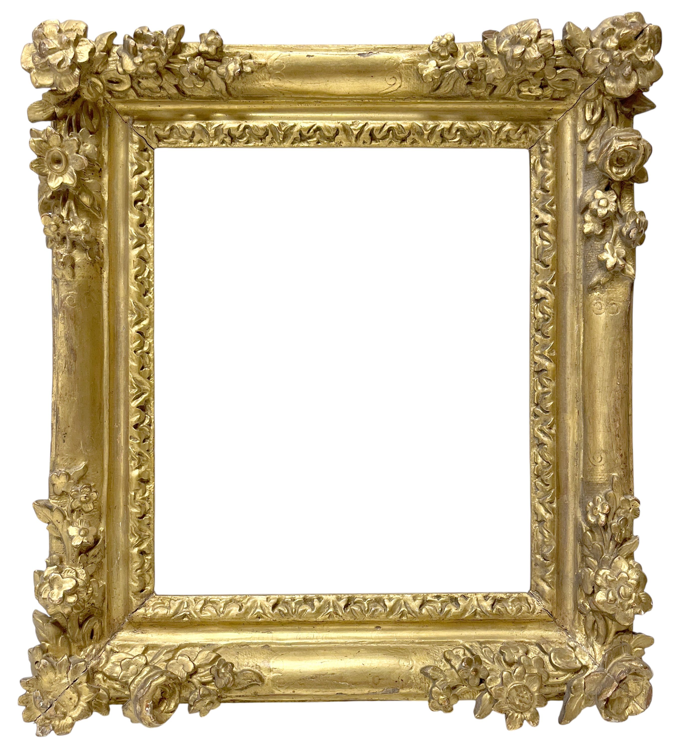 Cadre à coins fleuris d'époque Louis XIV — 22.5 x 19.3 cm — Ref. PC0371M2