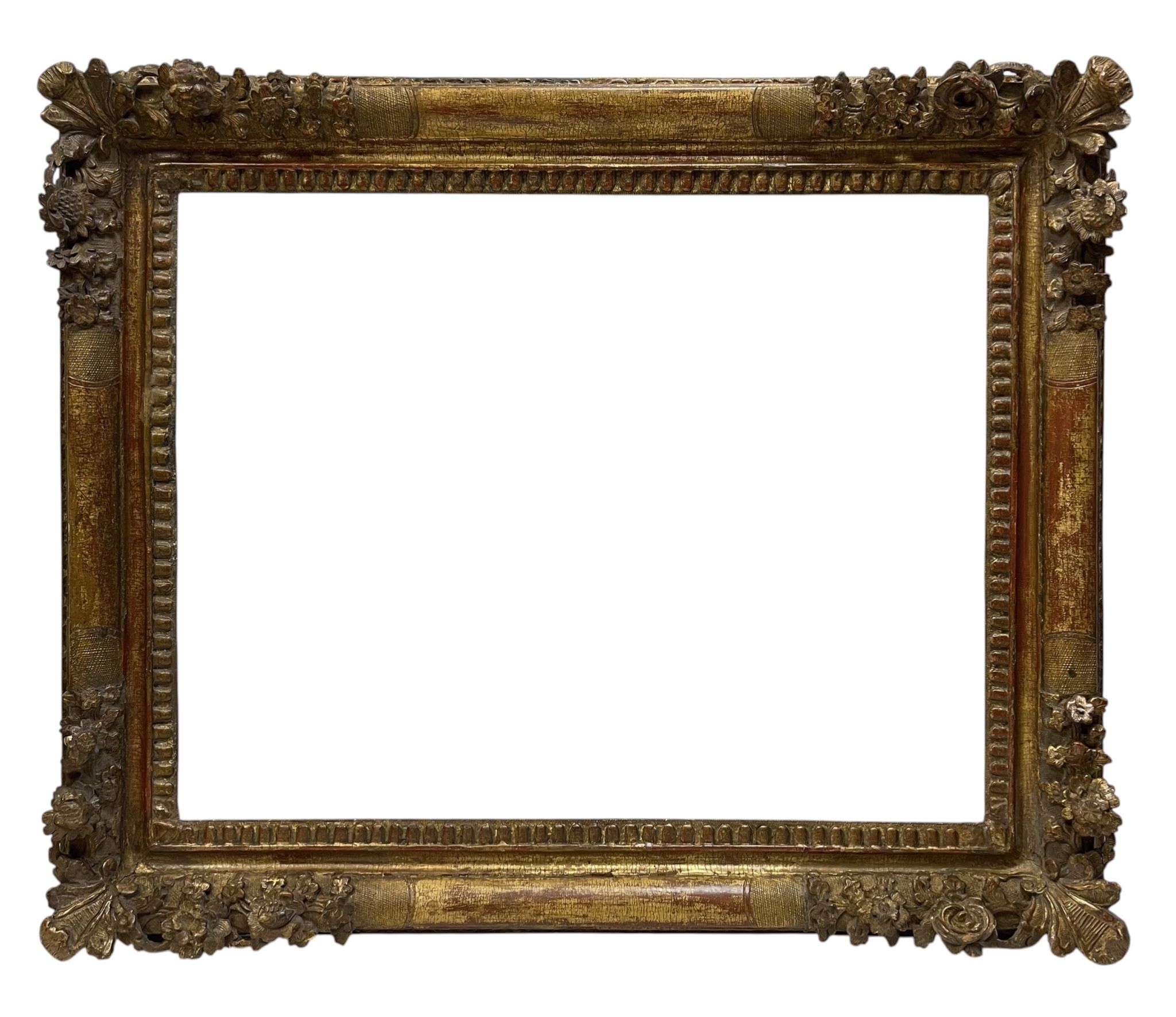 Cadre à coins fleuris d'époque Louis XIV — 57,5 x 73,5 cm — Réf. PC0392M2